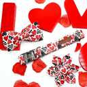 Lionheart glory Valentine's Day Dog Collar-Red Hearts Print Dog Collar with Flower for Small Dogs Spring Pink Cute Dog Bow Collars Female Puppy Collar Flowers Pet Gift