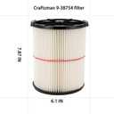 1pk HEPA Filter Replacement for Craftsman CMXEVBE17590 CMXEVBE17594 CMXEVBE17595 CMXEVBE17155 CMXEVBE17925 CMXEVBE17596 CMXEVBE17584 CMXEVBE17656 Wet Dry Shop Vacuum, Fits 6/9/10/12/16/20 Gallon Model