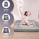 MAXYOYO 6" Extra Thick Japanese Floor Mattress Futon Mattress, Foldable Tatami Pad for Adults, Roll Up Floor Mat for Living Room Guest Room RV, Grey, Twin