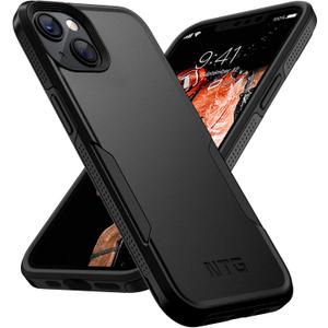 NTG Compatible with iPhone 14 case and iPhone 13 case,[2 Layer Structure Protection] [Military Grade Anti-Drop] Hard Slim iPhone 14 Phone Case, iPhone 13 Phone Case, Black