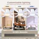 GJeg Ceiling Fans with Lights,42" Low Profile Ceiling Fan with Light and Remote Control,Flush Mount, Reversible, Dimmable, Noiseless, White Ceiling Fan for Bedroom