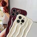 Caseative for iPhone 16 Pro Case,Water Ripple Pattern Curly Wave Frame Soft Phone Case (Wine Red)