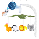 Baby Crib Mobile with Music and Lights, Mobile for Crib with Remote Control, Rotation, Starlight Projection, Crib Toys for Babies Boys Girls(Green)