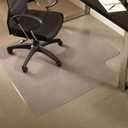 Chair Mats for Medium Pile Carpet, 36" x 48" Rectangle with Lip, Clear Vinyl Crystal Edge