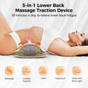 Lower Back Massager with Heat, Back Stretcher for Lower Back Pain Relief and Decompression, Spine-Smoothing Quadruple Fusion Back Massager, Lumbar Traction Device with Rocking Stretch & Height Adjust