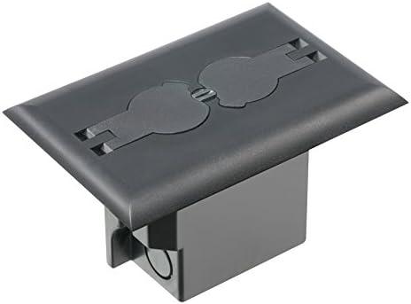 Arlington Industries FLBRF101BL-1 Retrofit Electrical Floor Box with Flip Lids for Existing Floors, Black, Plastic