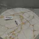 Round Leather Placemats Set of 4 PU Waterproof Non-Slip Washable Heat Resistant Place Mat for Kitchen Dining Table - Marble Gold Line