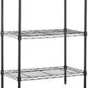 Amazon Basics 3-Shelf Adjustable Heavy Duty Steel Wire Rack Storage Shelving Organizer for Kitchen, Garage, 23.2" L x 13.4" W x 30" H, Black