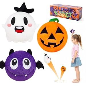 ZOOJOY 3 Pcs Halloween Toys Plush Bouncy Balls for Toddlers and Kids, 3-Inch Spooky Sensory Toys with High Bounce, Soft Game Balls Gift for Boys & Girls for 6 Months+, Indoor & Outdoor Play