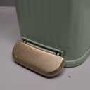 Slim Trash Can for Bathroom with Air Freshener Soft Close Lid, 6 Liter/ 1.6 Gallon Stainless Steel Garbage Can with Removable Inner Bucket,Step Pedal, Small Wastebasket for Bedroom, Kitchen (GREEN)