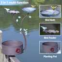 Deck Bird Bath, Bird Bath and Bird Feeder, Flower Planting Pedestal, Deck Mounted Bird Bath, for Garden Balcony Patio Deck Railing Decoration