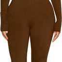 BORIFLORS Long Sleeve Jumpsuit for Women Sexy Turtleneck One Piece Bodycon Rompers Clubwear (Small, Coffee)