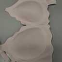 Women's No Underwire Jelly Comfort Wireless Full Coverage Bra, Scalloped Push Up T-Shirt Bra with Convertible Straps, Size Small