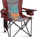 KingCamp Oversized Camping Chair, 550lb Heavy Duty with Lumbar Support, Large