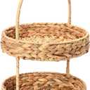 Household Essentials Water Hyacinth 2-Tier Tray, Natural
