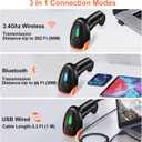 KUIIYER Bluetooth Barcode Scanner, Wireless 2D QR 1D Bar Code Scanners Handheld Barcode Reader with Updated 800 X 600 Pixel CMOS, Plug & Play for iPhone, Android, iPad, Tablet, PC Computers & POS
