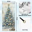 MKGRXZCW Blue Christmas Tree Front Door Cover, Vintage Christmas Tree Winter Holiday Door Covers Hanging Photography Backdrop Decorations for Indoor Outdoor Xmas Party Decor, 35 * 79 Inch