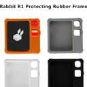 5 x 2 in 1 Protective Accessories for Rabbit R1 AI, Rabbit AI case, Soft Silicone Case & Screen Protector, Rabbit R1 Accessories,Rabbit R1 case (Black)