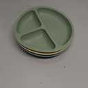 Toddler Plates 3 Pack, Divided Suction Plates for Baby, 100% Food Grade Silicone Baby Plates, Non-Slip, Baby Led Weaning Supplies, Microwave & Dishwasher Safe (Blue)