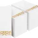 BESTVIP 200 Pack Disposable Paper Napkins, 3-Ply Dinner Napkins with Gold Trim for Guests, Bathroom Paper Hand Towels Soft and Absorbent, Perfect for Kitchen, Dinner, Party, Wedding or Event