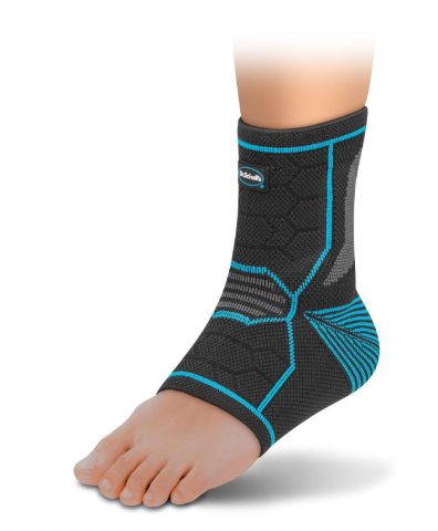 Dr. Scholl's Compression Ankle Sleeve with Massaging Gel Breathable Fabric Shock-Absorbing Ankle Brace Built-in Gel Padding & Support (Size M)