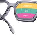 VISOONE Progressive Multifocal Anti-Fog Reading Glasses with Anti-Blue Light and UV Protection Readers Women and Men RIVER (Seed Grey)