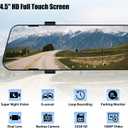 Mirror Dash Cam for Cars,4.5" Rear View Mirror 1080P Front and Rear View Dual Cameras,Super Night Vision,Parking Assistance,G-Sensor,24H Parking Monitor, Waterproof Backup Camera Free 32GB Card