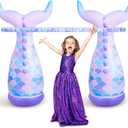 Poen Mermaid Inflatable Limbo Game Summer Inflatable Limbo Party Game for Kids Adults Family Carnival Stick for Indoor Outdoor Beach Pool Party Favors Holiday Activities Supplies,Pump Not Included