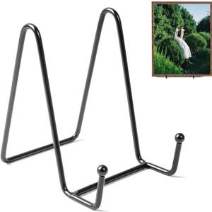 3 x Bilillo Plate Stands for Display - 4.5 Inch Plate Holder + Metal Frame Stand for Picture, Decorative Plates, Books, Photos, Easel (1 Pack)