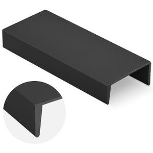Peaha 10 Pack Matte Black Finger Pulls for Cabinets Edge Drawer Handles for Kitchen 3-3/4 Inch Hole Centers