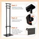 Heavy Duty Poster Stand, Adjustable Sign Holder Height Up to 80 inch, Double-Sided Display Stand for Board & Foam, Metal Sign Stand with Base for Wedding Restaurant Business, Black