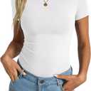 EasyGala Womens Cotton Boat Neck Short Sleeve Shirts Summer Crop Tops Basic Going Out Tee Fashion Y2K Outfits 2026 (White, XS)