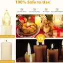 Christmas LED Window Candles with Remote Timer, 20 pcs Waterproof Battery Operated Xmas Tree Candles, Warm White LED Taper Candles for Holiday Wedding Home Chandelier Decor