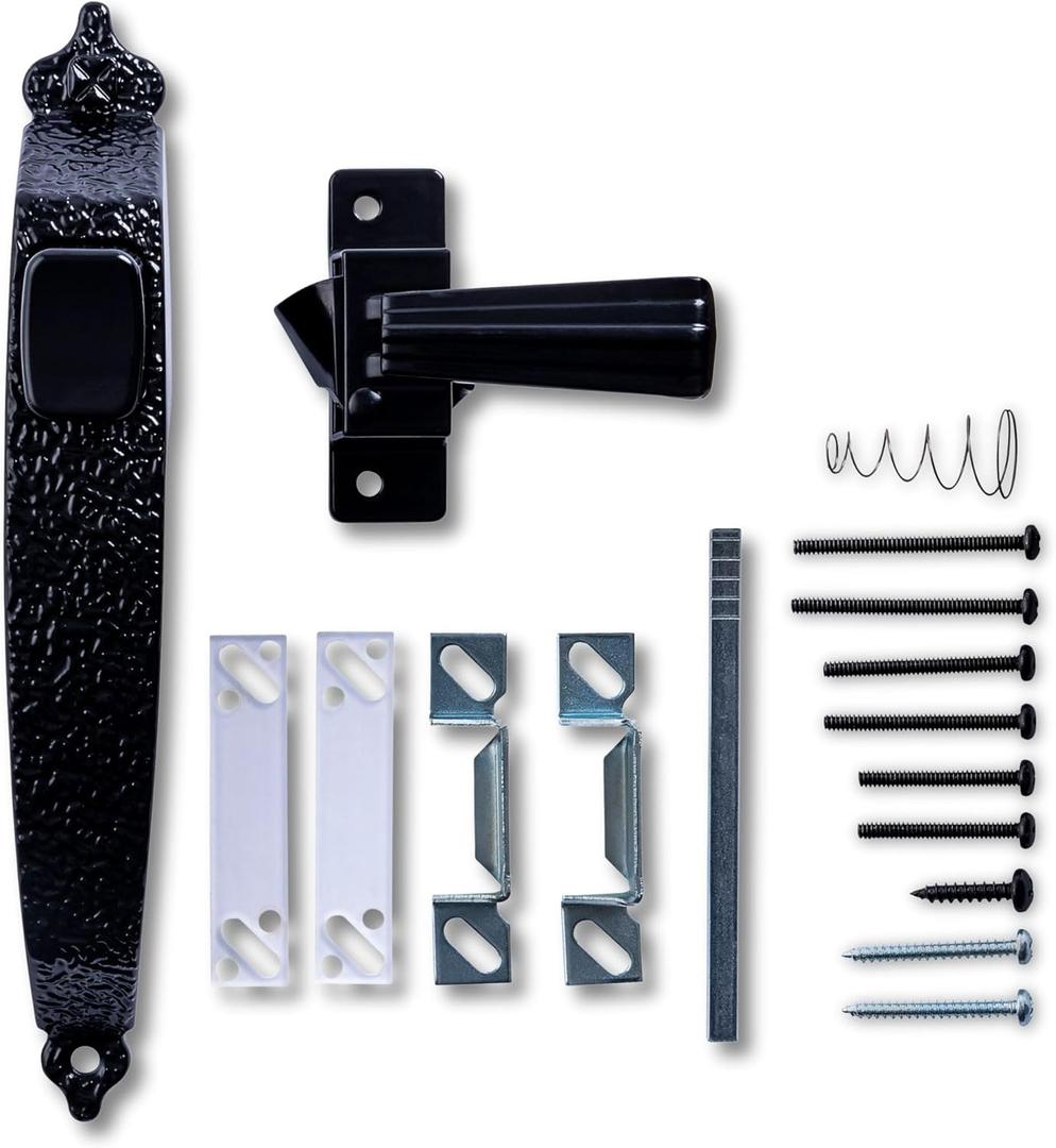 Wright Products - Colonial Tie Down Push Button Door Latch for Screen and Storm Doors, Black ((Pack of 1))