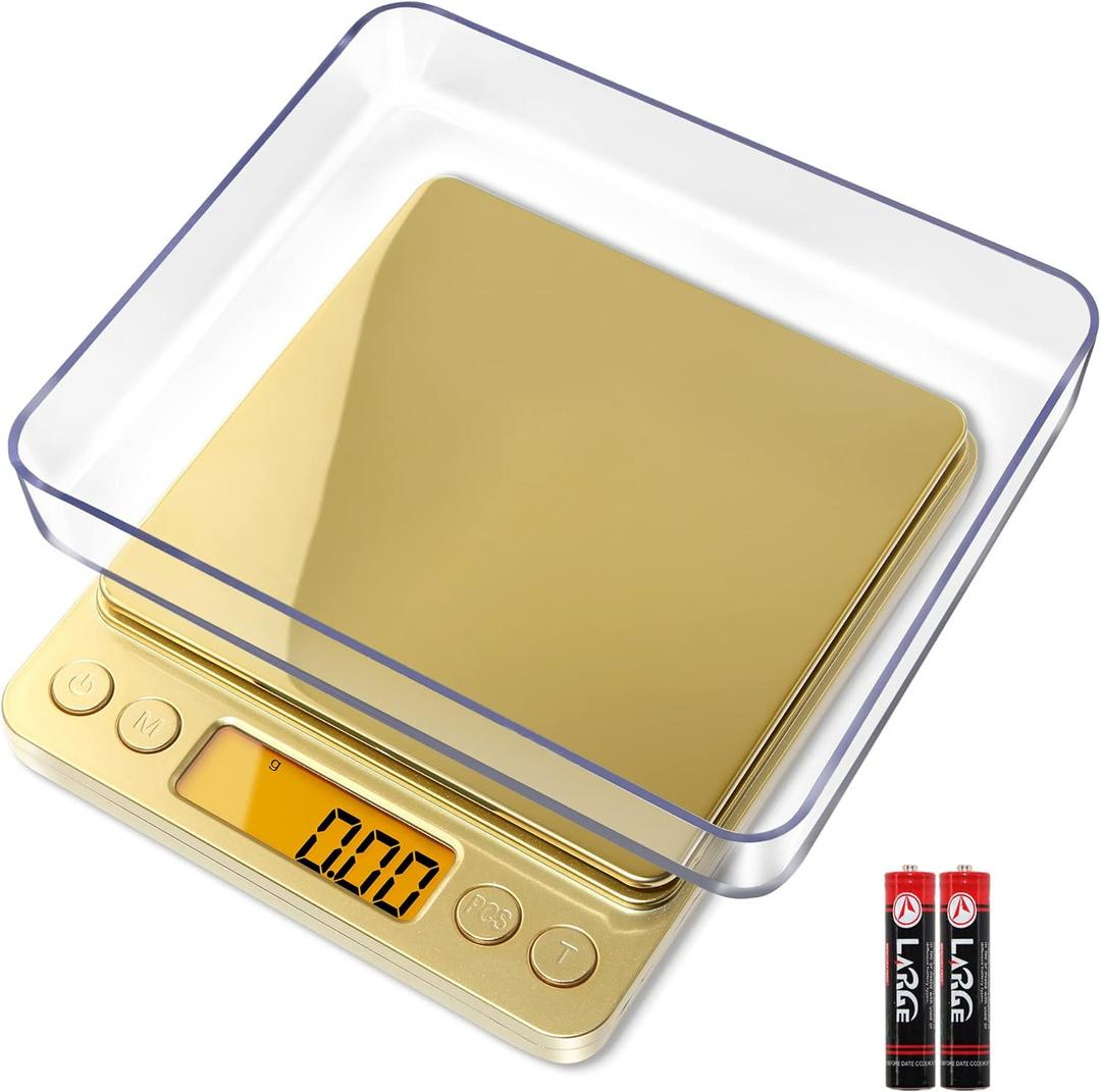 Fuzion Digital Scale .01 Gram Accuracy, 500g Mini Food Scales for Small Jewelry, Gold, Herb, Spice - Weight Gram and Oz