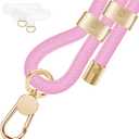 UKON Cell Phone Lanyard,Crossbody Lanyard and Wrist Strap Premium Metal Buckle Phone Charms with 2 X Phone Patch Compatible with All Smartphone(Pink)