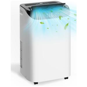 12,000 BTU Portable Air Conditioner Cools Up to 500 Sq.Ft, 3-IN-1 Energy Efficient Portable AC Unit with Remote Control & Installation Kits for Large Room, Campervan, Office, Temporary Space