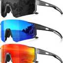3 Pack Polarized Sunglasses for Men Women, Sports Mens Sunglasses with UV Protection for Baseball Cycling Running