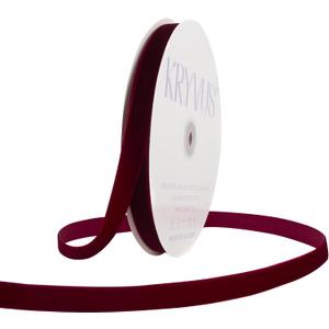 Burgundy Velvet Ribbon 5/8 Inch x 25Yards, Nylon Vintage Velvet Ribbons Perfect for Christmas Decoration, Handmade Craft, Gift Wrapping, Bow Making, Bouquet Packaging