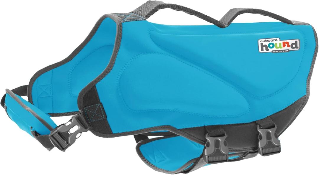 Outward Hound Dawson Swim Dog Life Jacket, High-Performance Neoprene Dog Life Vest for Swimming, Boating, and Water Safety, XL, Blue (X-Large (Chest Girth: 33"-44"))