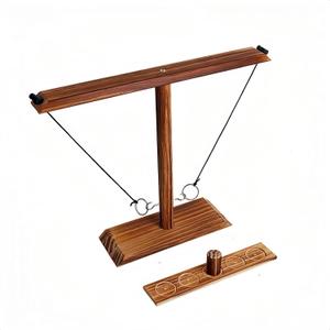 Ring Toss Game, Ring Throwing Game with Shot Put, Hook and Ring Throwing Game for Adults Kids, Fun Hook and Ring Game with Ladder (Large)