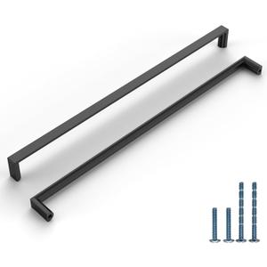 6 Pack 12-3/5 Inch(320mm) Kitchen Cabinet Handles Matte Black Cabinet Pulls Kitchen Cabinet Hardware Drawer Pulls for Dresser Cupboard Wardrobe (12-3/5"/320MM Hole Center)