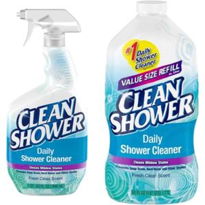 Clean Shower, Daily Shower Cleaner - No Scrub Bundle Pack [32oz. Spray Bottle & 60oz. Refill Bottle]