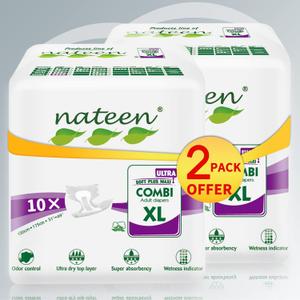 Nateen Super Ultra Incontinence Adult Diaper,X-Large,Waist Size 130-175cm,20 Count Adult Diapers,Disposable Underwear for Men&Women,Briefs with Maximum Absorbency,Leak Protection-4300ml Absorbency.