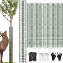 48" Metal Tree Trunk Protector, 8 Pack Mesh Tree Guards Tree Protectors with Zip Ties, Stakes, ExpandableTree Trunk Protector Guard, Tree Protectors from Deer, Mower, Animals(48",8 Pack)