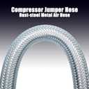 Compressor Jumper Hose, Rust-steel Metal Air Hose, 1-inch NPT Male Head X 40" Length, 750°F, 450 PSI, Accessories on both Sides Can Rotate Freely