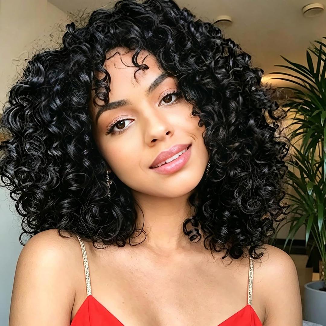8 Packs GoGo Curl Crochet Hair 10 Inch Short Pre looped Curly Crochet Hair for Women Synthetic Bohemian Crochet Braid BLack Water Wave Crochet hair Extensions (10Inch #1B)