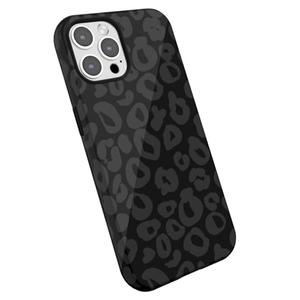 LoeoeL for iPhone 12 Pro Max Case Cheetah Print, Leopard Pattern Phone Case for Women Girls, Girly Cute Thin Slim Hard Shell Plastic Phone Cover, Luxury Aesthetic Trendy Retro Animal Design, Black