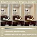 16x24 Inch Black Frame LED Bathroom Mirror with Lights, Adjustable 3000K/4500K/6000K, Wall Mounted Lighted Bathroom Vanity Mirrors, Anti-Fog, Dimmable, Memory Funtiom, Horizontal/Vertical