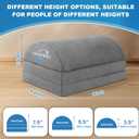 Foot Rest for Under Desk at Work, Foot Stool with Washable Cover, Comfortable Office Desk Accessories, Footrest with 3 Adjustable Heights, for Offices Gaming Chair, for Leg Support, Gray (Without Feet Warm Pocket)